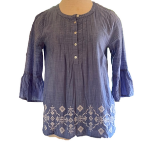 3-$30 Loft MP denim look top with embroidery